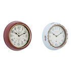 Set Of 2 White Metal Vintage Wall Clock, , alternate image number null