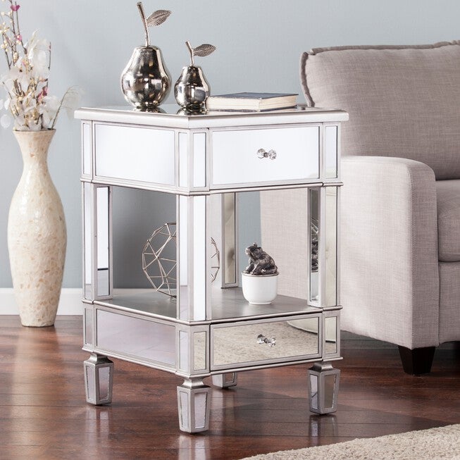 Wedlyn Mirrored Side Table, SILVER, hi-res image number null