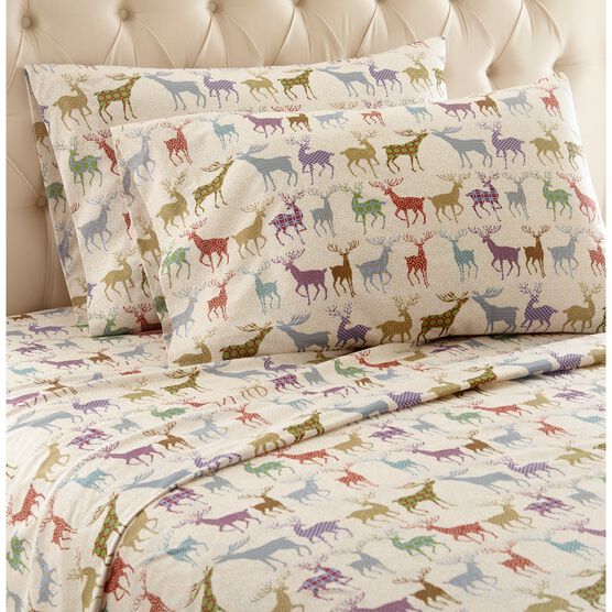 Micro Flannel® Buck Deer Print Sheet Set, FLANNEL, hi-res image number null