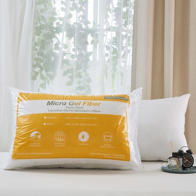 Microgel Twin Pack Down Alternative Pillow, , alternate image number null