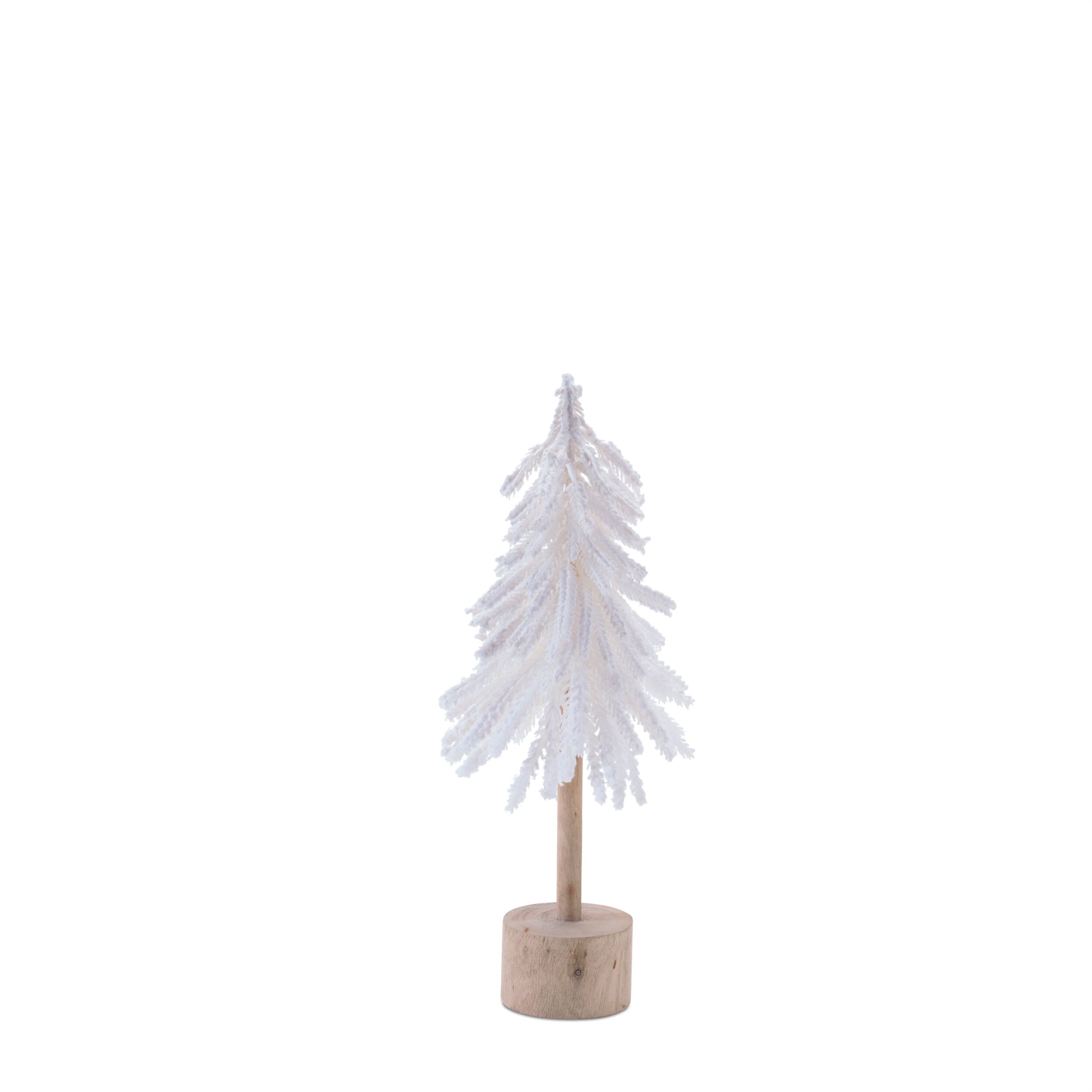 Flocked Pine Tree Tabletop D&eacute;cor (Set of 3), WHITE BROWN, alternate image number 5