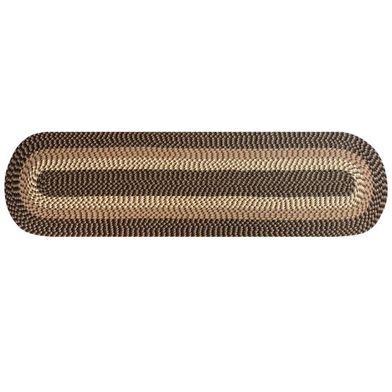 Alpine Braid Collection Reversible Indoor Area Rug, 24"" x 108"" Runner , CHOCOLATE STRIPE, hi-res image number null