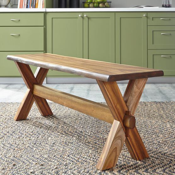 Forest Retreat Trestle Bench By Home Styles Dining Chairs Tables