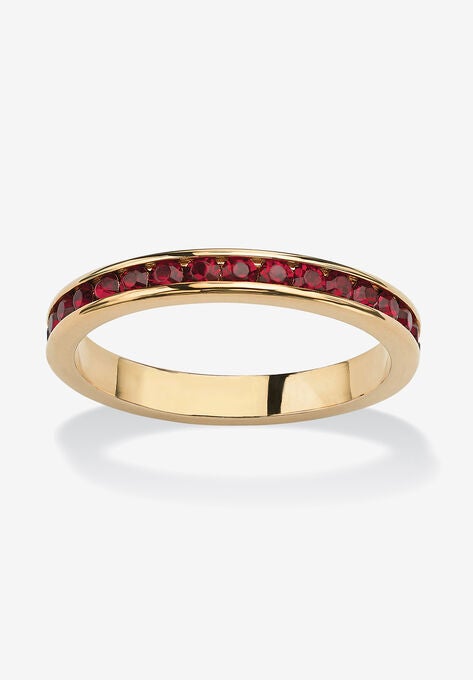 Yellow Gold Plated Simulated Birthstone Eternity Ring, JANUARY, hi-res image number null
