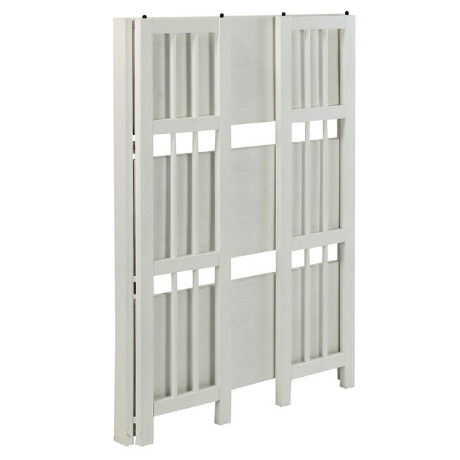 3-Shelf Folding Stackable Bookcase 27.5 inches Wide-White, , alternate image number 2