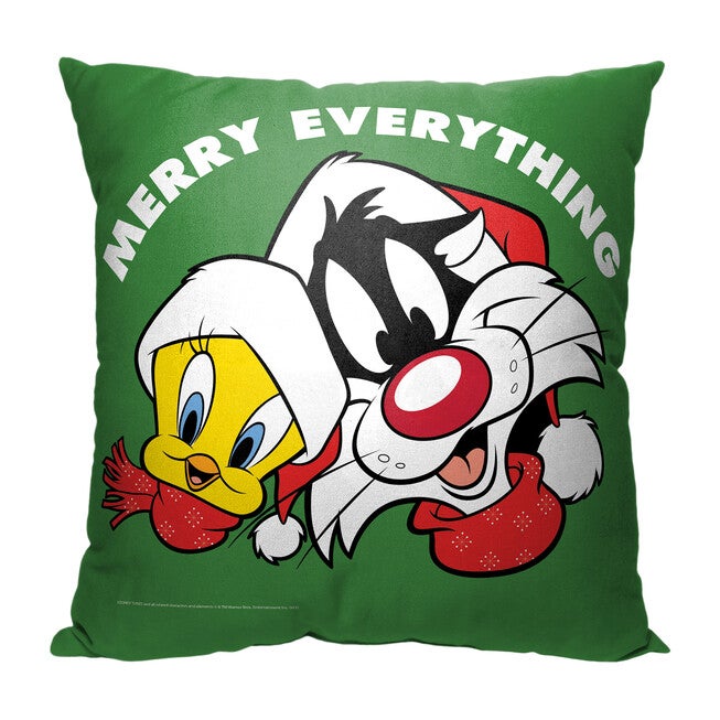 Wb Looney Tunes Merry Everything Printed Throw Pillow, O, hi-res image number null