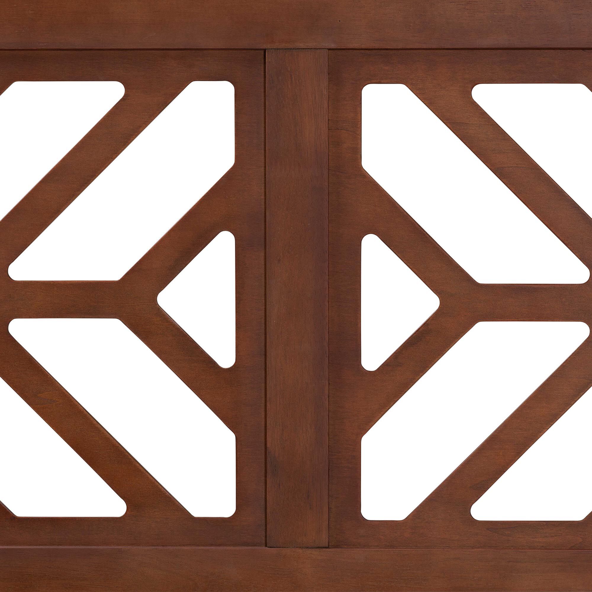 Kalare Wood Headboard with Geometric Cutout Design, Queen, BROWN, alternate image number 3