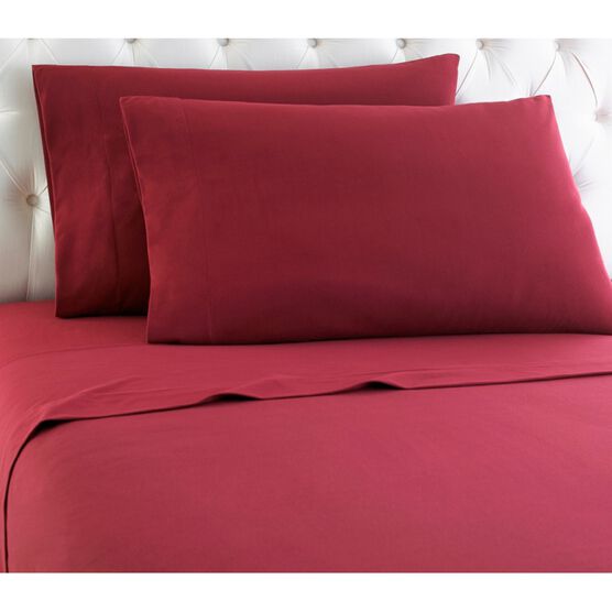Micro Flannel® Solid Wine Flannel Sheet Set, WINE, hi-res image number null