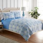 Seersucker Floral Design 6-in-1 Quilt Set, BLUE, hi-res image number null