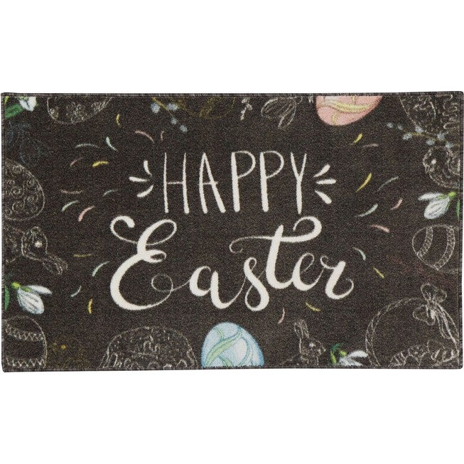 Happy Easter Charcoal Kitchen Rug, CHARCOAL, hi-res image number null