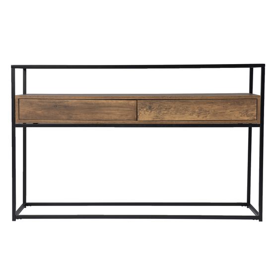 Olivern Glass Top Console Table W Storage, , on-hover image number null