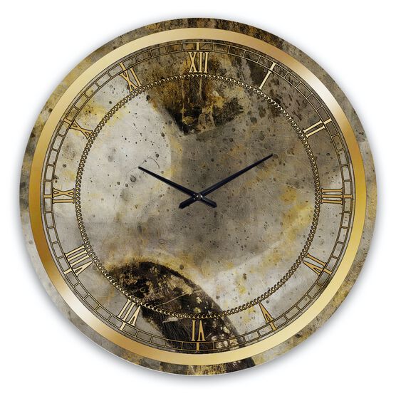 Glam Gold Desert Neutral Glam Wall Clock, , alternate image number null