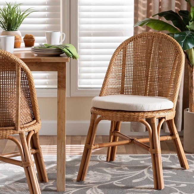 Daniela Bohemian Light Honey Rattan Dining Chair, LIGHT, hi-res image number null