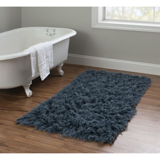 Flokati Denim Blue Rug, , on-hover image number null