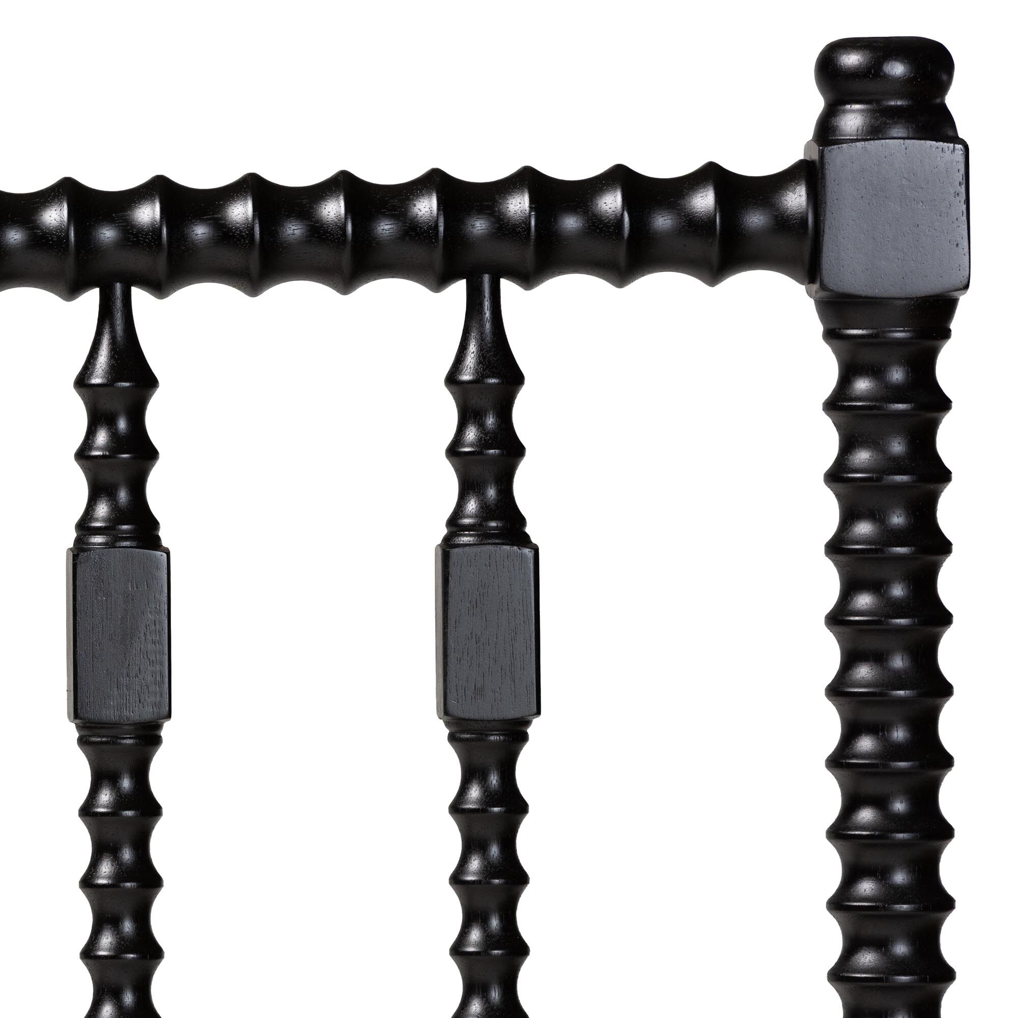 Juliette Turned Spindle Headboard, BLACK, alternate image number 3