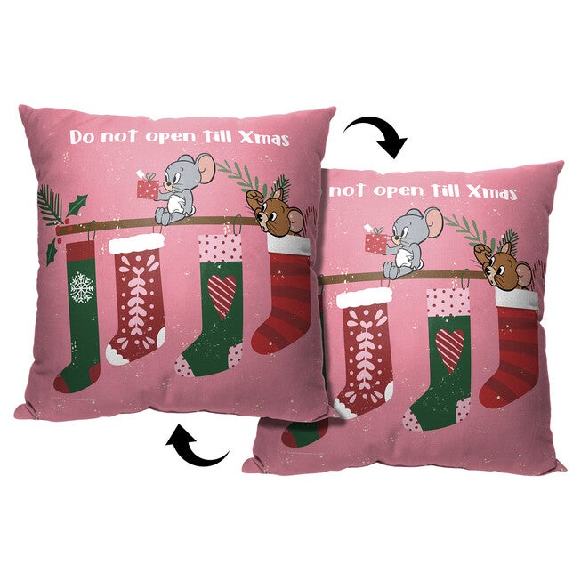 Wb Tom And Jerry Don’T Open Till Xmas 18X18 Printed Throw Pillow, O, hi-res image number null