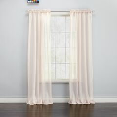 White Red Chery Kitchen Curtains One Pair bh studio sheer voile rod pocket panel