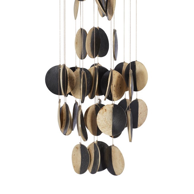 Black And Cream Coconut Shells Coastal Windchime, , alternate image number null