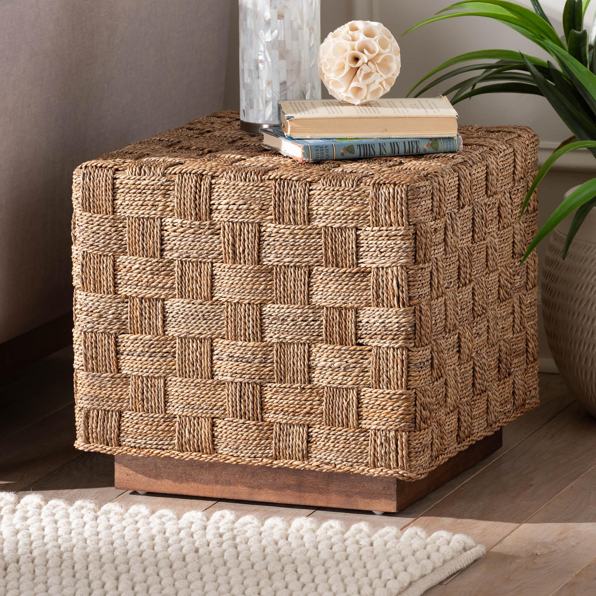 Karina Bohemian Natural Seagrass End Table, NATURAL, hi-res image number 0