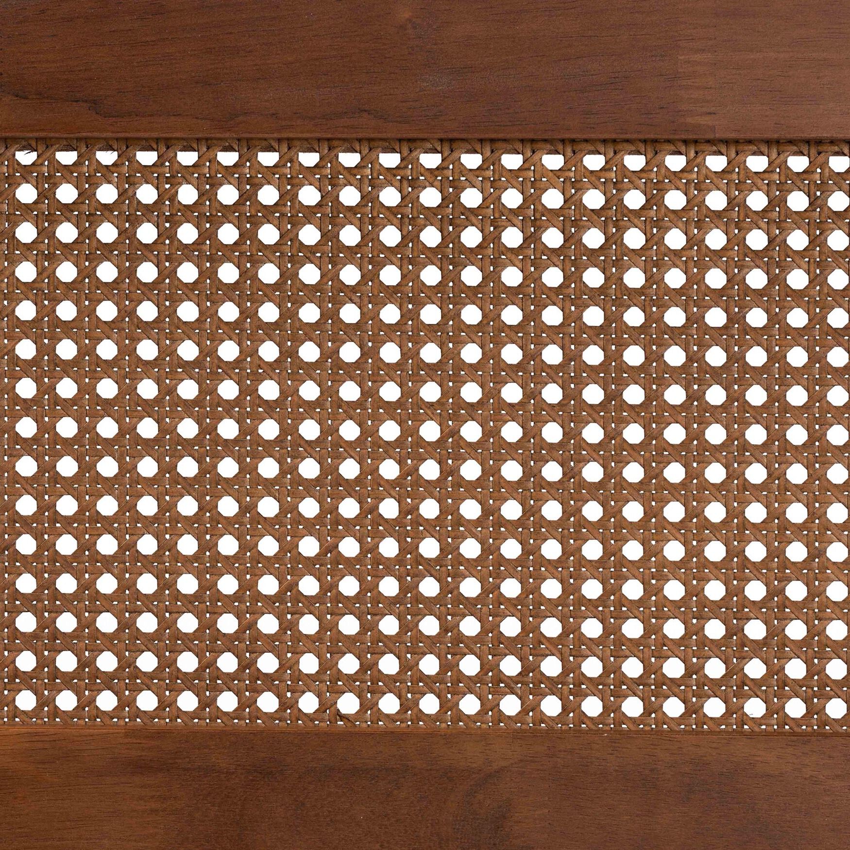 Berne Mid-Century Modern Ash Walnut Finished Wood Queen Size Headboard With Rattan, , alternate image number 3