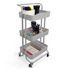 Home Basics 3 Tier Steel Rolling Utility Cart with 2 Locking Wheels, , on-hover image number null