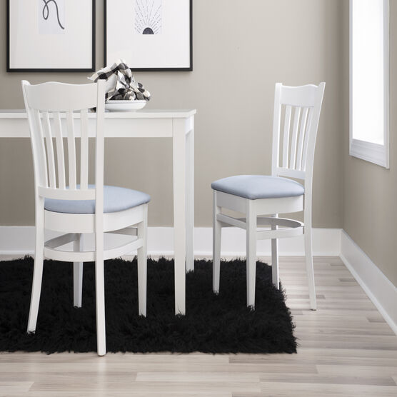 Lottie Side Chair White Upholstered Set of 2, , alternate image number null