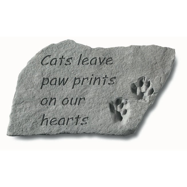 Cats Leave Pawprints On Our Heart Pet Garden Memorial Accent Stone, GREY, hi-res image number null