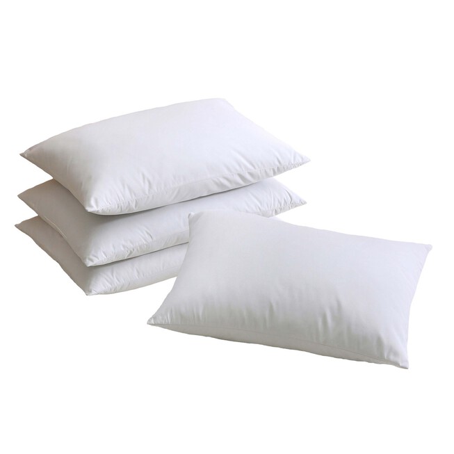 St. James Home 4 Pack Soft Cover Nano Feather Filled Bed Pillows Jumbo - White