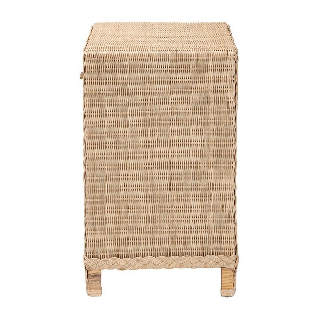 Lanica Japandi Sun Bleached Rattan 2-Drawer Console Table, PALE, alternate image number 4