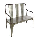 Silver Metal Farmhouse Bench, , alternate image number 2