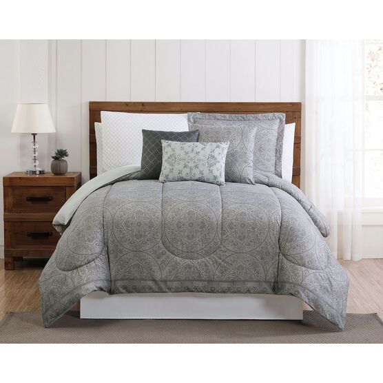 Calista Comforter Set, WHITE GREY, hi-res image number null