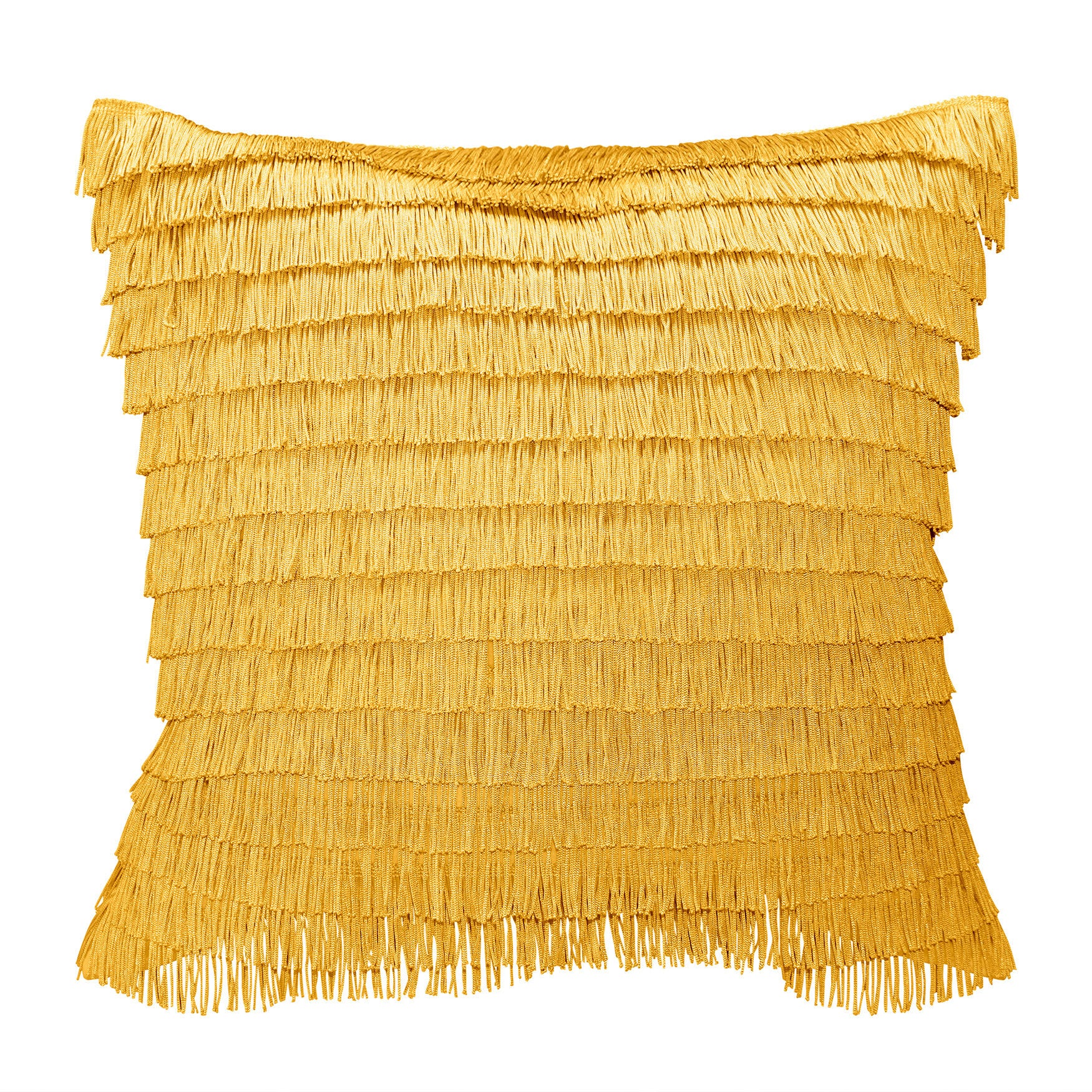Home Gatsby Fringe Decorative Pillow Dec Pillow, YELLOW, hi-res image number 0