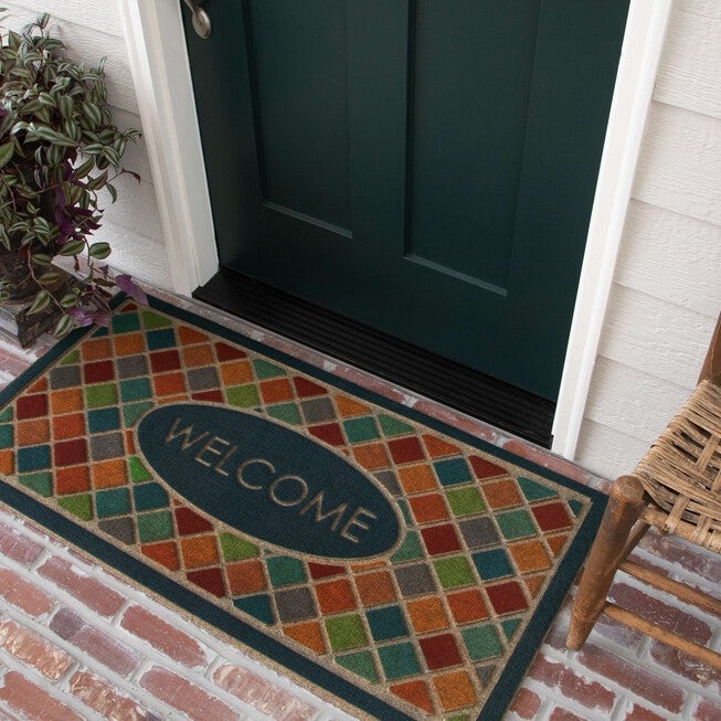Ornamental Crosshatch Door Mat, , alternate image number null