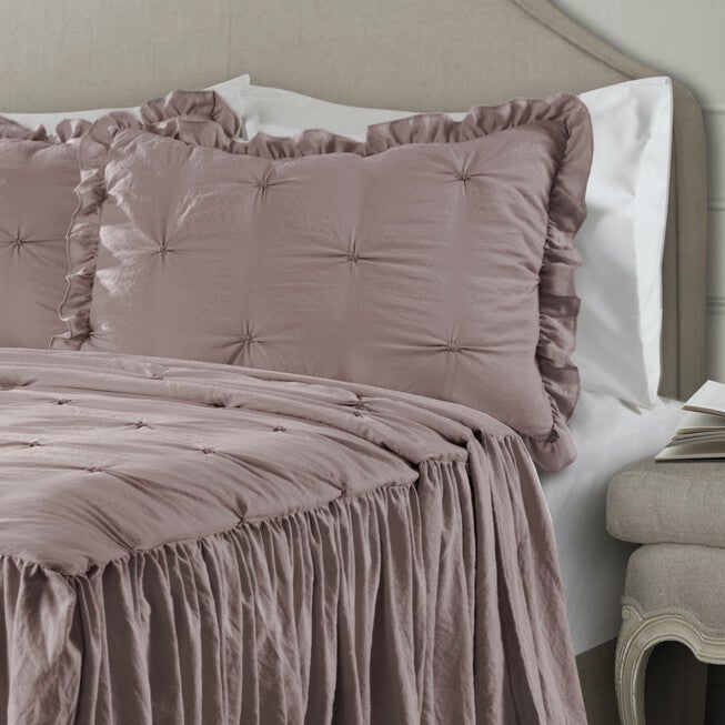 Ravello Pintuck Ruffle Skirt Bedspread 3 Pc Set, , alternate image number 21