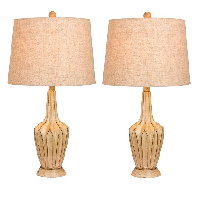 Beige Resin 26.5 inches Table Lamp, Set 2, BEIGE, hi-res image number 0