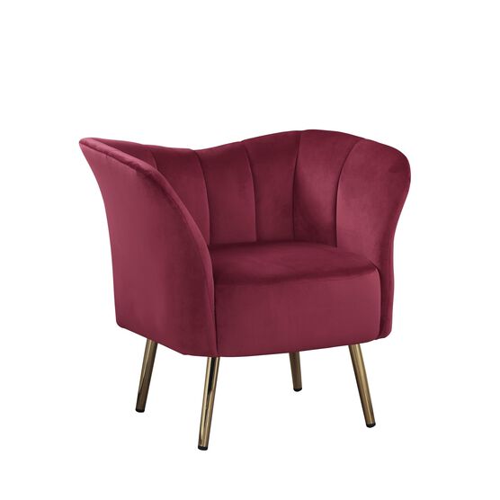 Accent Chair, BURGUNDY VELVET GOLD, hi-res image number null