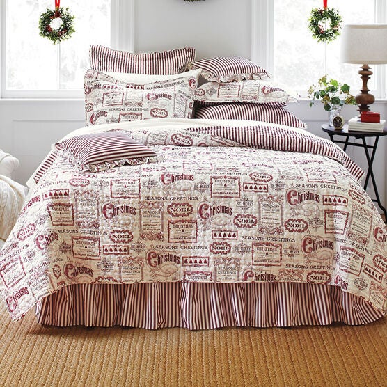 Vintage Christmas 4-Pc. Quilt Set, Vintage Christmas 4-Pc. Quilt Set,