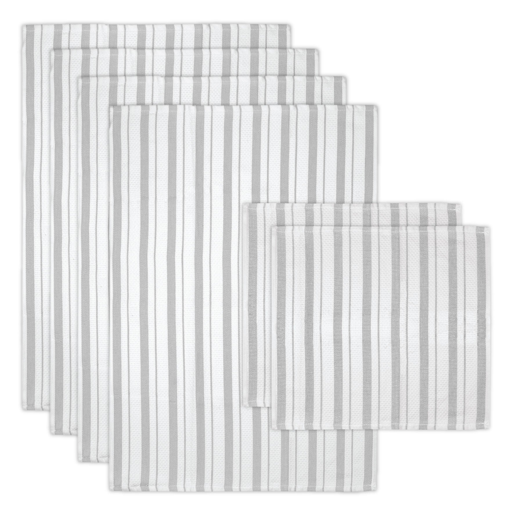 Basket Weave Stripe Cloth/Towel 6pc Set
