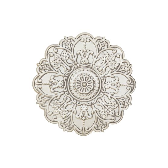 Small White Medallion Wall Decor, WHITE, hi-res image number null