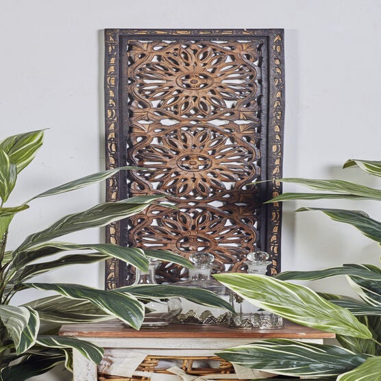 Set Of 2 Brown Wood Traditional Wall Décor, , alternate image number null