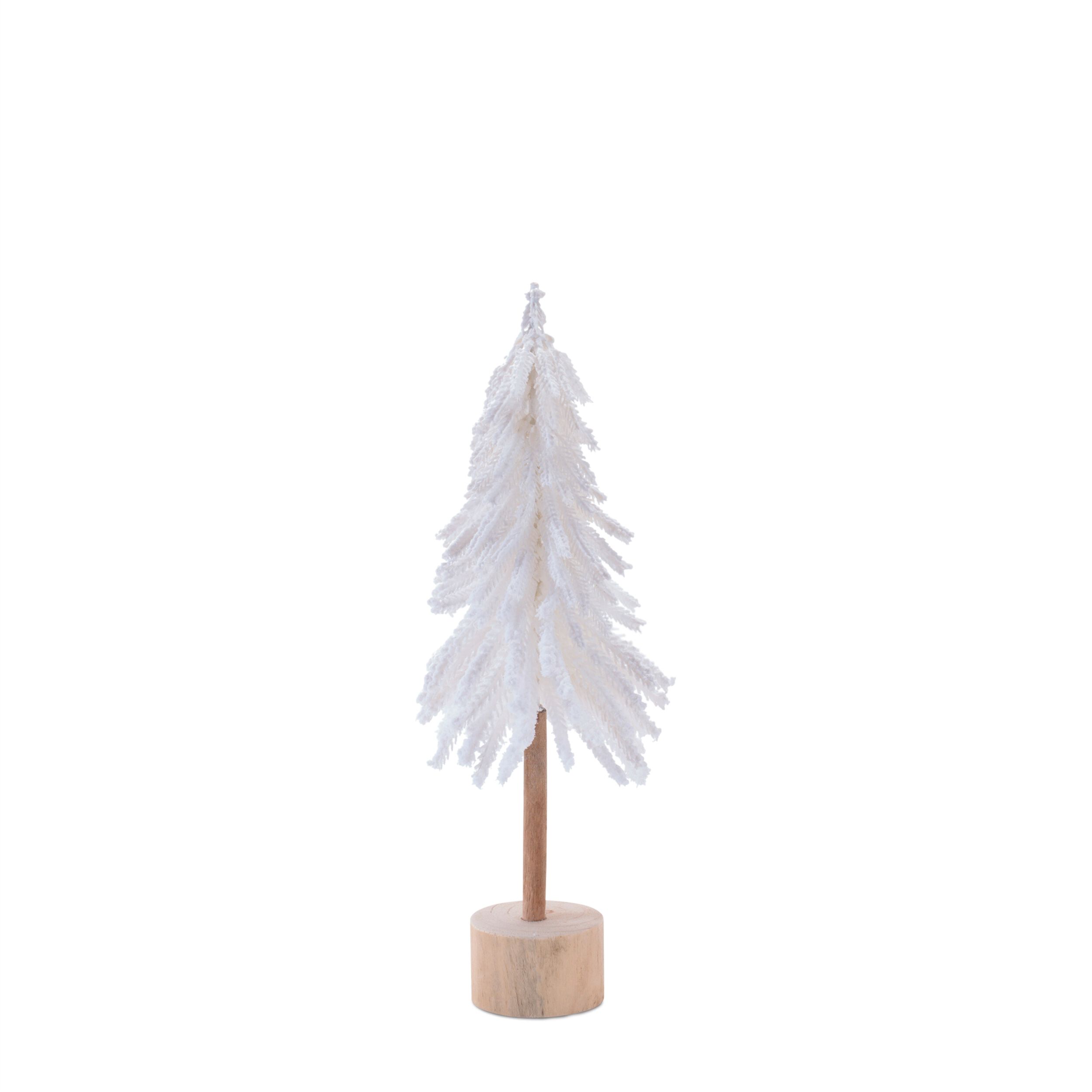 Flocked Pine Tree Tabletop D&eacute;cor (Set of 3), WHITE BROWN, alternate image number 4