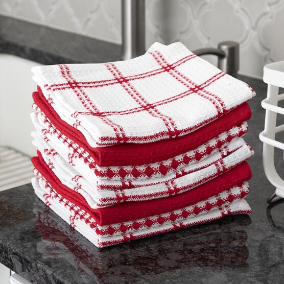 Flat Waffle Dish Cloths, Set Of 8, , alternate image number null