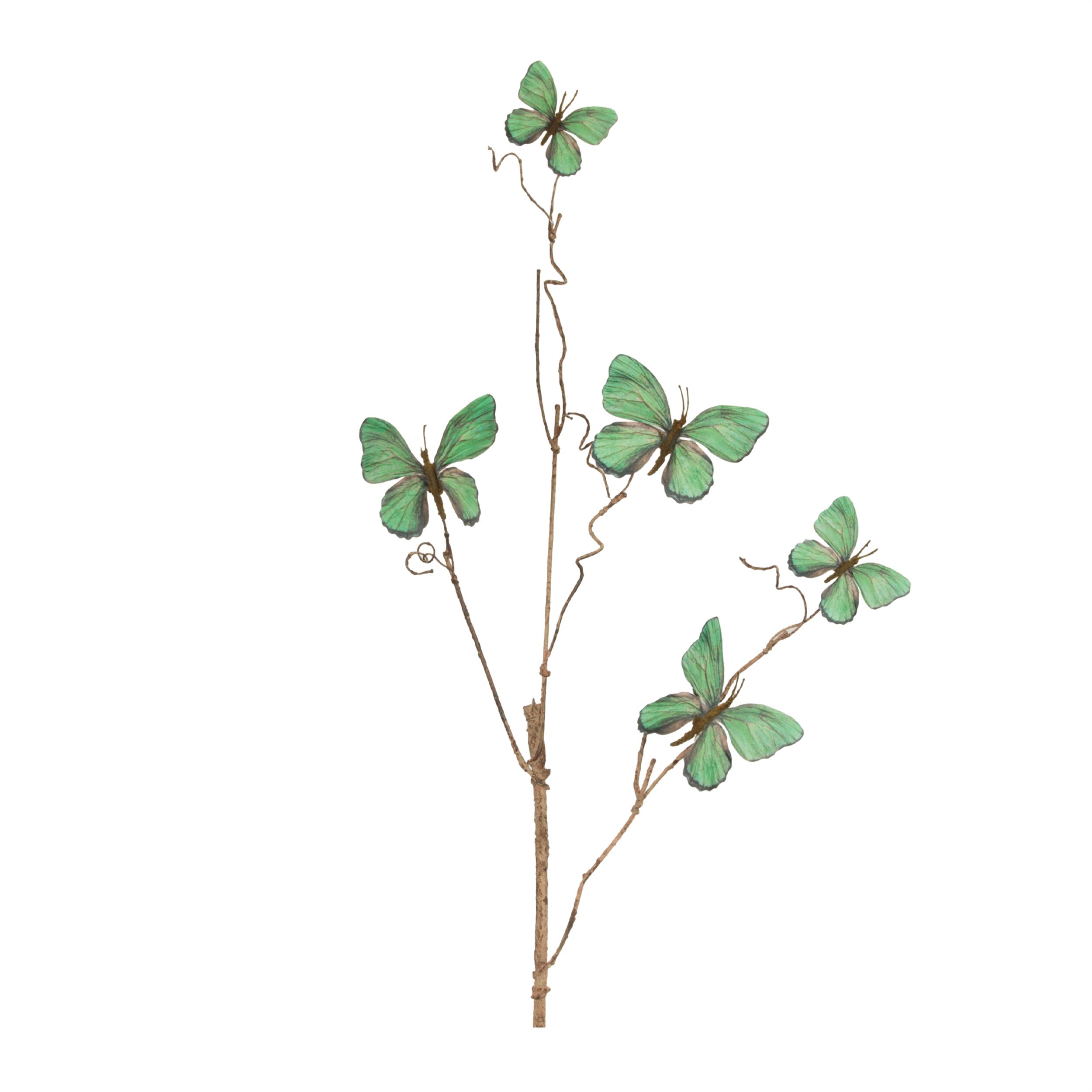 Butterfly Twig Spray Set of 4, GREEN, hi-res image number 0