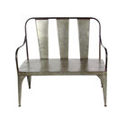 Silver Metal Farmhouse Bench, SILVER, hi-res image number 0