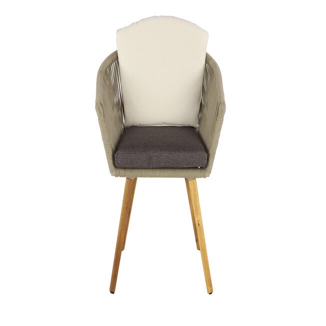 Set Of 2 Light Brown Aluminum Outdoor Dining Chair, , alternate image number null