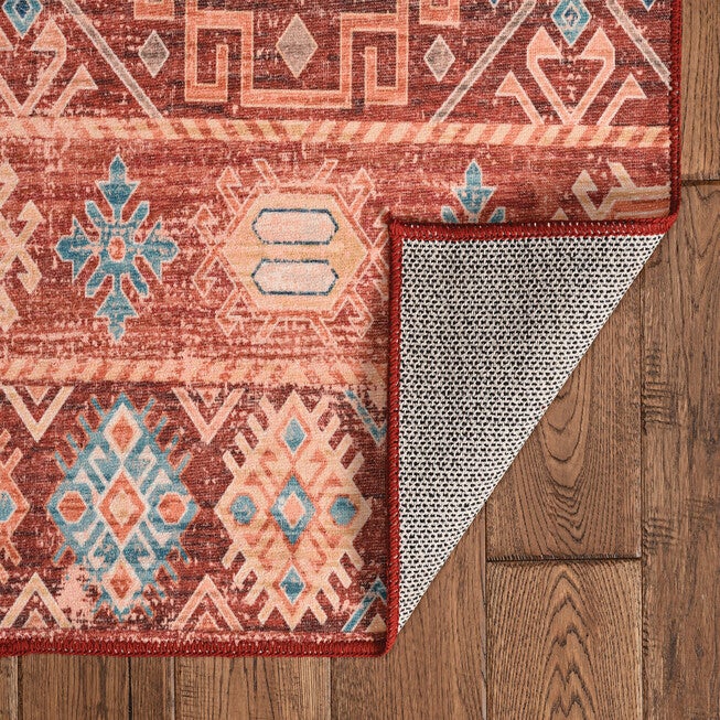 Washable Devlin Red/Ivory Rug, , on-hover image number null