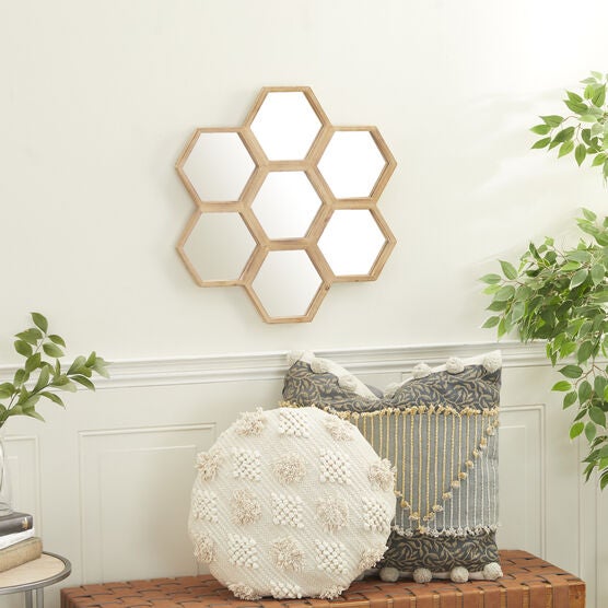 Brown Wood Farmhouse Wall Mirror, , alternate image number null