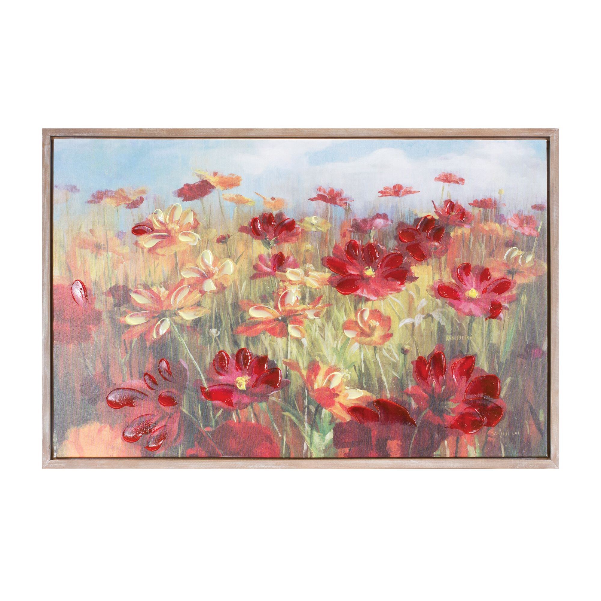 Framed Floral Print 35.5 inchesL x 23.5 inchesH Canvas/Wood, RED, hi-res image number 0