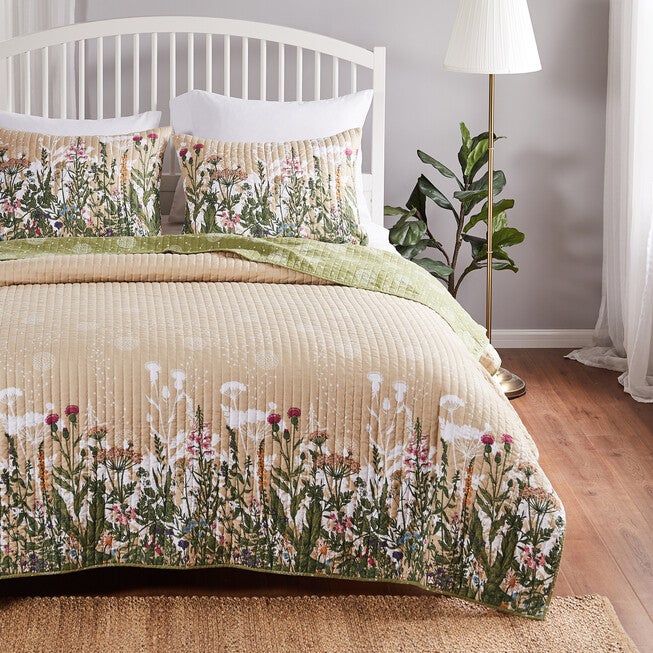 Dandelion Taupe Quilt Set, TAUPE, hi-res image number null