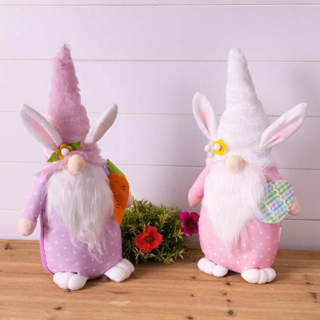 Plush Easter Bunny Gnome Shelf Sitter (Set Of 2), , on-hover image number 1